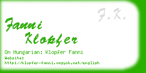 fanni klopfer business card